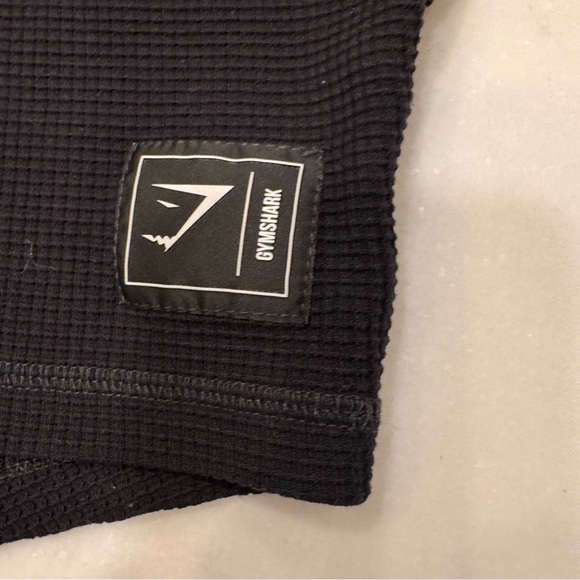 Gymshark cropped black waffle knit workout top sz small - Picture 5 of 7